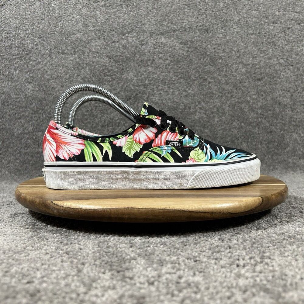VANS Authentic Hawaiian Floral Women's Size 8.5 Tropical Hibiscus Shoes Used